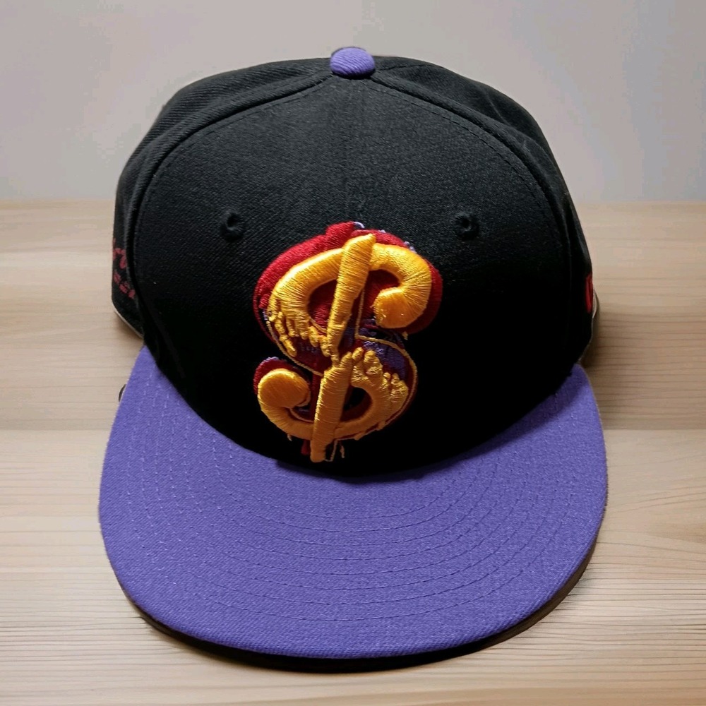 New Era 59Fifty Andy Warhol Dollar Sign Baseball Cap Black Purple Size 7